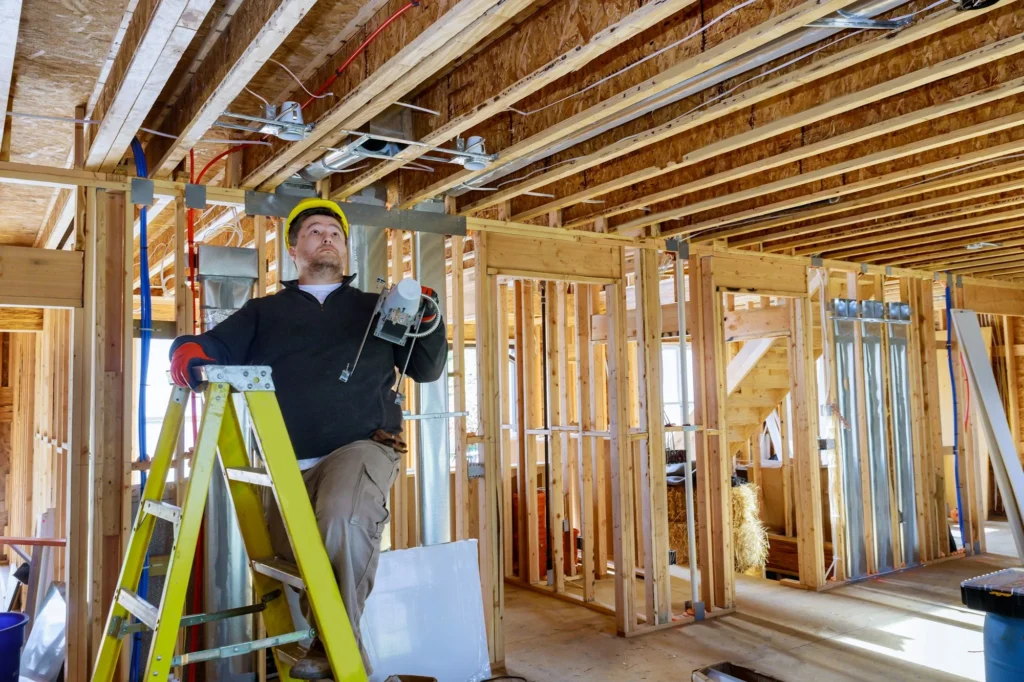 CAM Electrical electrician installing and repairing a light fixture